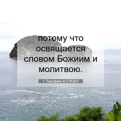 Picture 07 - 1 Тимофею 4:5 RUSV - потому что освящается - Bible Verse Picture