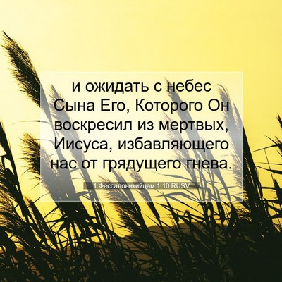 Picture 07 - 1 Фессалоникийцам 1:10 RUSV - и ожидать с небес Сына Его, - Bible Verse Picture