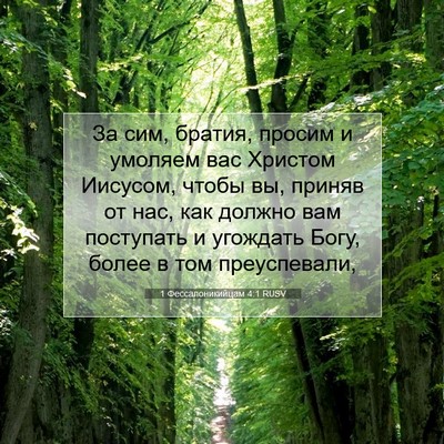 Picture 07 - 1 Фессалоникийцам 4:1 RUSV - За сим, братия, просим и - Bible Verse Picture