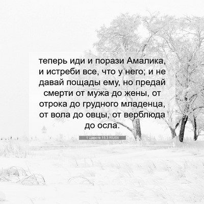 Picture 07 - 1 Царств 15:3 RUSV - теперь иди и порази - Bible Verse Picture