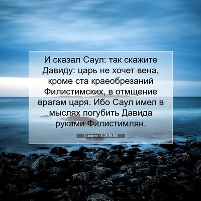 Picture 07 - 1 Царств 18:25 RUSV - И сказал Саул: так скажите - Bible Verse Picture