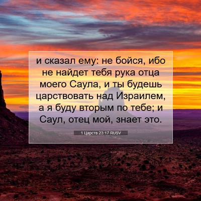 Picture 07 - 1 Царств 23:17 RUSV - и сказал ему: не бойся, ибо - Bible Verse Picture