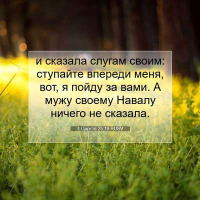 Picture 07 - 1 Царств 25:19 RUSV - и сказала слугам своим: - Bible Verse Picture