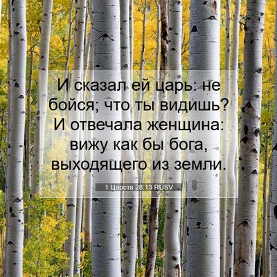 Picture 07 - 1 Царств 28:13 RUSV - И сказал ей царь: не бойся; - Bible Verse Picture