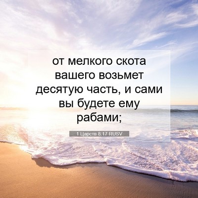 Picture 07 - 1 Царств 8:17 RUSV - от мелкого скота вашего - Bible Verse Picture