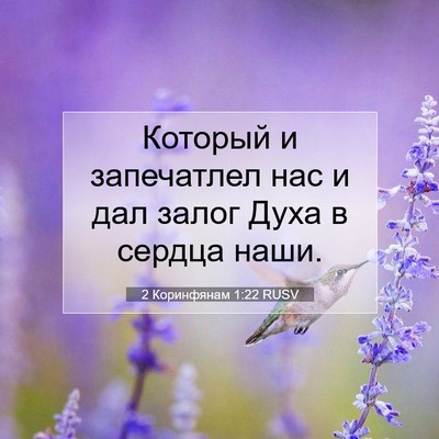 Picture 07 - 2 Коринфянам 1:22 RUSV - Который и запечатлел нас и - Bible Verse Picture