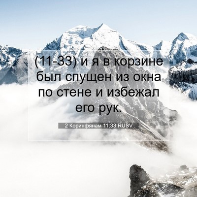 Picture 07 - 2 Коринфянам 11:33 RUSV - (11-33) и я в корзине был - Bible Verse Picture