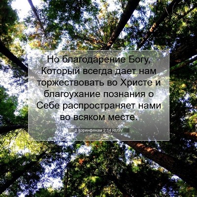 Picture 07 - 2 Коринфянам 2:14 RUSV - Но благодарение Богу, - Bible Verse Picture