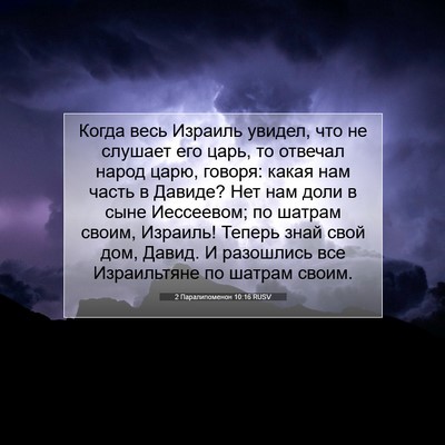 Picture 07 - 2 Паралипоменон 10:16 RUSV - Когда весь Израиль увидел, - Bible Verse Picture
