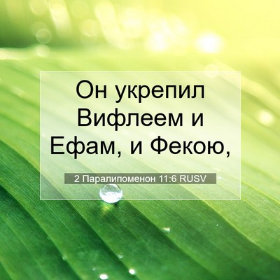 Picture 07 - 2 Паралипоменон 11:6 RUSV - Он укрепил Вифлеем и Ефам, - Bible Verse Picture