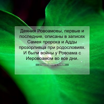 Picture 07 - 2 Паралипоменон 12:15 RUSV - Деяния Ровоамовы, первые и - Bible Verse Picture