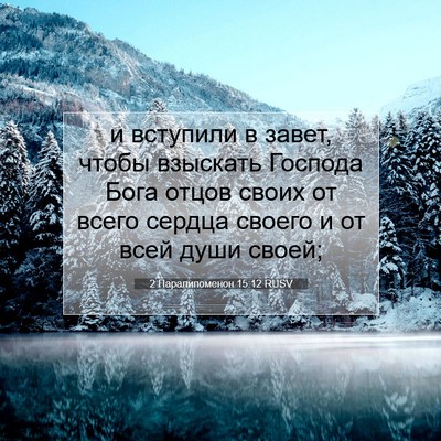 Picture 07 - 2 Паралипоменон 15:12 RUSV - и вступили в завет, чтобы - Bible Verse Picture