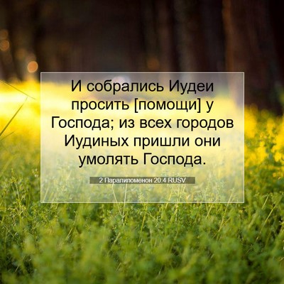 Picture 07 - 2 Паралипоменон 20:4 RUSV - И собрались Иудеи просить - Bible Verse Picture