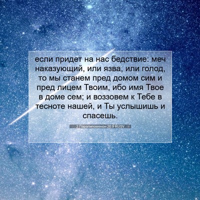 Picture 07 - 2 Паралипоменон 20:9 RUSV - если придет на нас - Bible Verse Picture