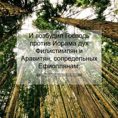 Picture 07 - 2 Паралипоменон 21:16 RUSV - И возбудил Господь против - Bible Verse Picture