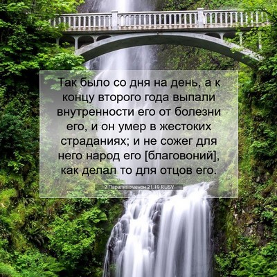 Picture 07 - 2 Паралипоменон 21:19 RUSV - Так было со дня на день, а к - Bible Verse Picture
