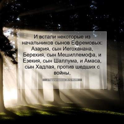 Picture 07 - 2 Паралипоменон 28:12 RUSV - И встали некоторые из - Bible Verse Picture