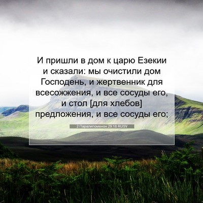 Picture 07 - 2 Паралипоменон 29:18 RUSV - И пришли в дом к царю - Bible Verse Picture