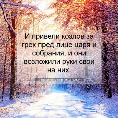 Picture 07 - 2 Паралипоменон 29:23 RUSV - И привели козлов за грех - Bible Verse Picture