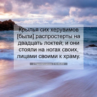 Picture 07 - 2 Паралипоменон 3:13 RUSV - Крылья сих херувимов [были] - Bible Verse Picture