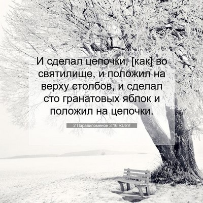 Picture 07 - 2 Паралипоменон 3:16 RUSV - И сделал цепочки, [как] во - Bible Verse Picture