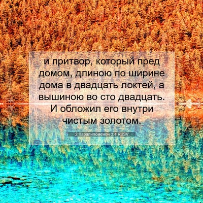 Picture 07 - 2 Паралипоменон 3:4 RUSV - и притвор, который пред - Bible Verse Picture