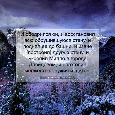 Picture 07 - 2 Паралипоменон 32:5 RUSV - И ободрился он, и - Bible Verse Picture