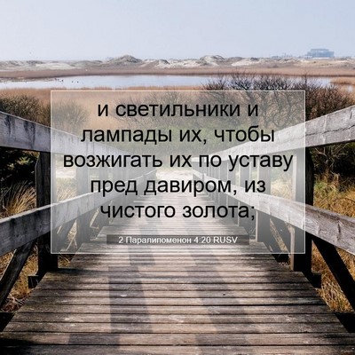 Picture 07 - 2 Паралипоменон 4:20 RUSV - и светильники и лампады их, - Bible Verse Picture