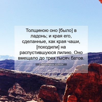 Picture 07 - 2 Паралипоменон 4:5 RUSV - Толщиною оно [было] в - Bible Verse Picture