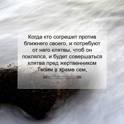 Picture 07 - 2 Паралипоменон 6:22 RUSV - Когда кто согрешит против - Bible Verse Picture