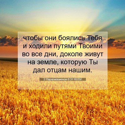 Picture 07 - 2 Паралипоменон 6:31 RUSV - чтобы они боялись Тебя и - Bible Verse Picture