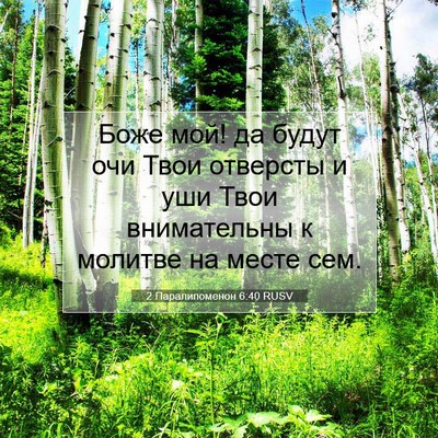 Picture 07 - 2 Паралипоменон 6:40 RUSV - Боже мой! да будут очи Твои - Bible Verse Picture