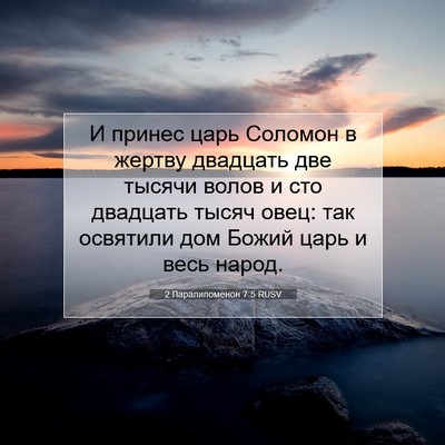 Picture 07 - 2 Паралипоменон 7:5 RUSV - И принес царь Соломон в - Bible Verse Picture