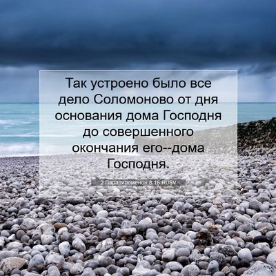 Picture 07 - 2 Паралипоменон 8:16 RUSV - Так устроено было все дело - Bible Verse Picture