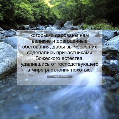 Picture 07 - 2 Петра 1:4 RUSV - которыми дарованы нам - Bible Verse Picture
