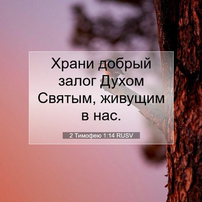 Picture 07 - 2 Тимофею 1:14 RUSV - Храни добрый залог Духом - Bible Verse Picture