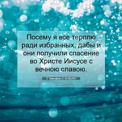 Picture 07 - 2 Тимофею 2:10 RUSV - Посему я все терплю ради - Bible Verse Picture