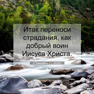 Picture 07 - 2 Тимофею 2:3 RUSV - Итак переноси страдания, - Bible Verse Picture