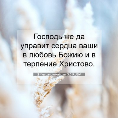 Picture 07 - 2 Фессалоникийцам 3:5 RUSV - Господь же да управит - Bible Verse Picture