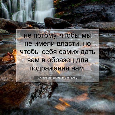 Picture 07 - 2 Фессалоникийцам 3:9 RUSV - не потому, чтобы мы не - Bible Verse Picture