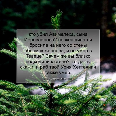 Picture 07 - 2 Царств 11:21 RUSV - кто убил Авимелеха, сына - Bible Verse Picture