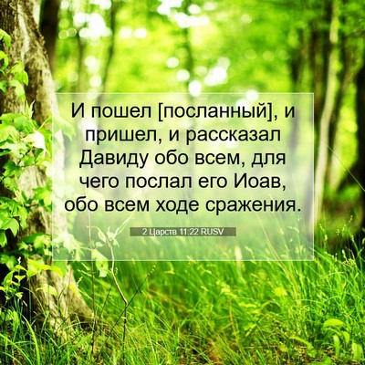 Picture 07 - 2 Царств 11:22 RUSV - И пошел [посланный], и - Bible Verse Picture