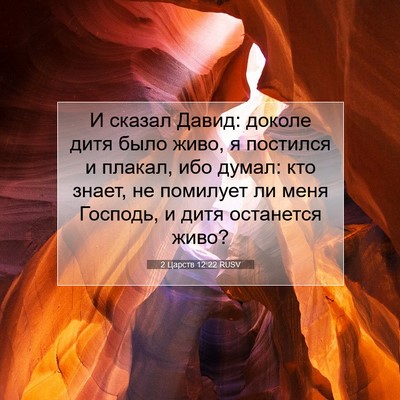 Picture 07 - 2 Царств 12:22 RUSV - И сказал Давид: доколе дитя - Bible Verse Picture