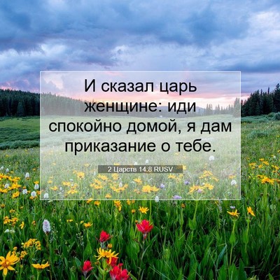Picture 07 - 2 Царств 14:8 RUSV - И сказал царь женщине: иди - Bible Verse Picture