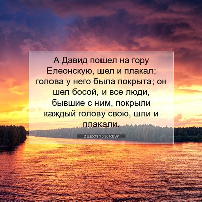 Picture 07 - 2 Царств 15:30 RUSV - А Давид пошел на гору - Bible Verse Picture