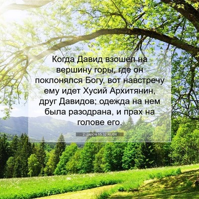 Picture 07 - 2 Царств 15:32 RUSV - Когда Давид взошел на - Bible Verse Picture