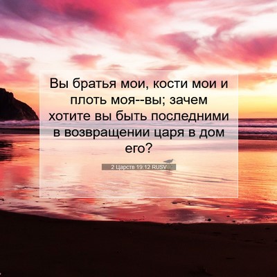Picture 07 - 2 Царств 19:12 RUSV - Вы братья мои, кости мои и - Bible Verse Picture