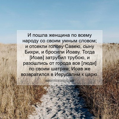 Picture 07 - 2 Царств 20:22 RUSV - И пошла женщина по всему - Bible Verse Picture