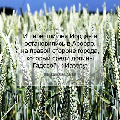 Picture 07 - 2 Царств 24:5 RUSV - И перешли они Иордан и - Bible Verse Picture