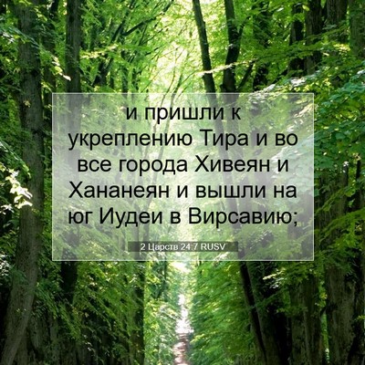 Picture 07 - 2 Царств 24:7 RUSV - и пришли к укреплению Тира - Bible Verse Picture